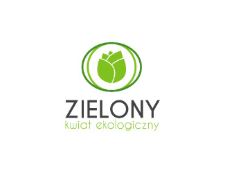 Projekt graficzny logo dla firmy online zielony kwiat ekologiczny